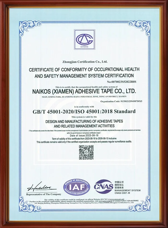 ISO45001 Certificate